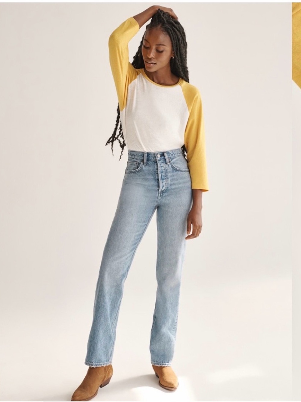 Denim Forum Light Blue High-Rise Straight Jeans